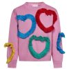 Bambino Stella Mccartney | Maglia In Cotone Rosa Con Cuori Multicolor