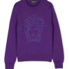 Bambino Versace | Maglione Per In Lana Vergine Viola