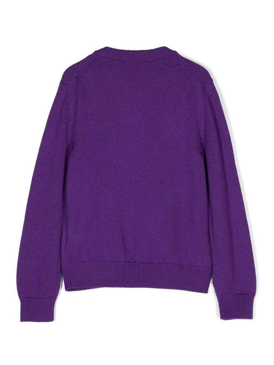 Bambino Versace | Maglione Per In Lana Vergine Viola