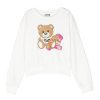 Bambino Moschino | Felpa Moschino In Cotone Bianco Con Orsetto