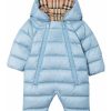 Bambino Burberry | Giubbotto Azzurro Per Neonato Con Cappuccio