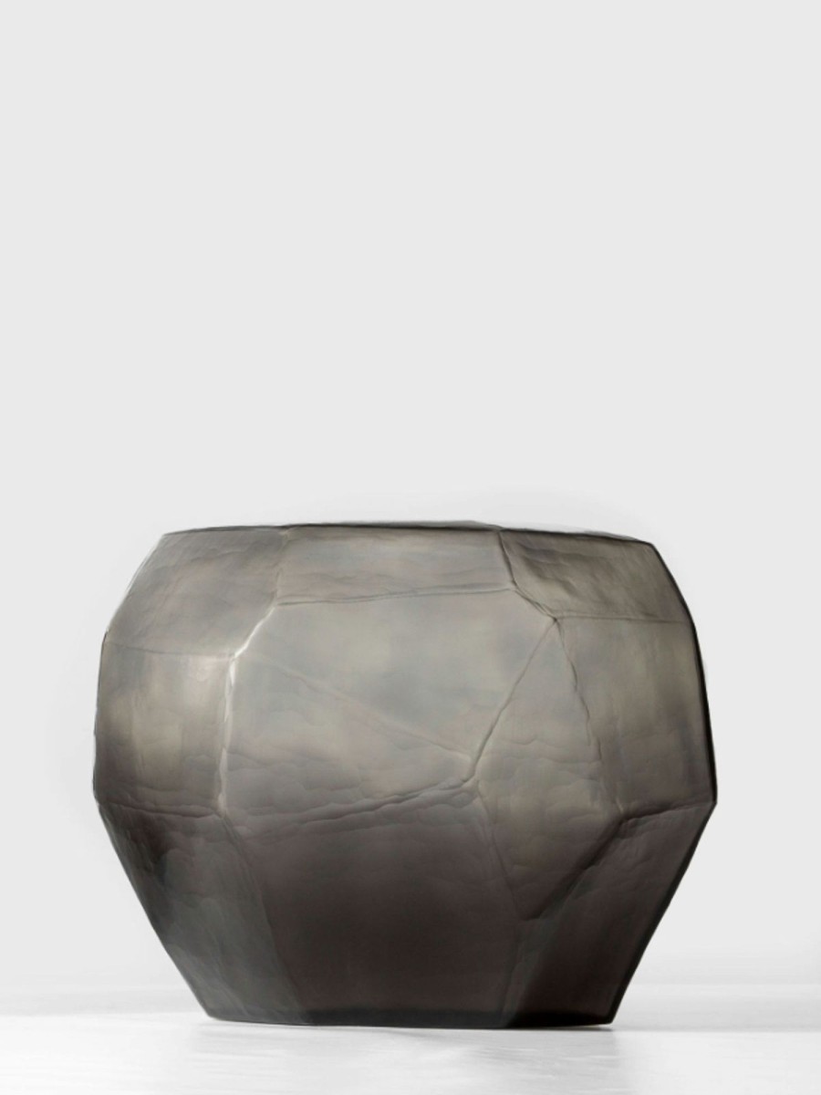 Uomo Guaxs | Vaso In Vetro Grigio - Cubista