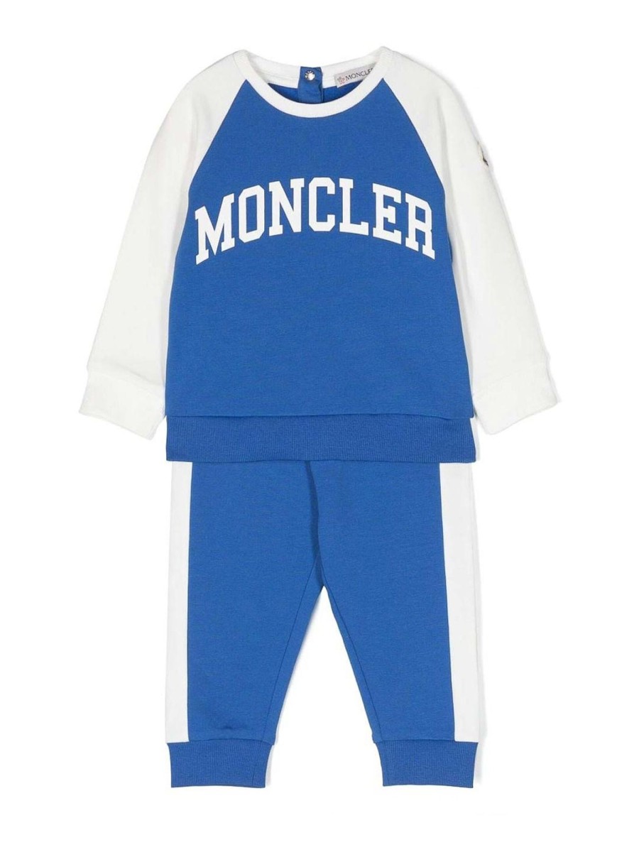 Bambino Moncler Jr | Tuta Elasticizzata Con Stampa Logo Blu Royal