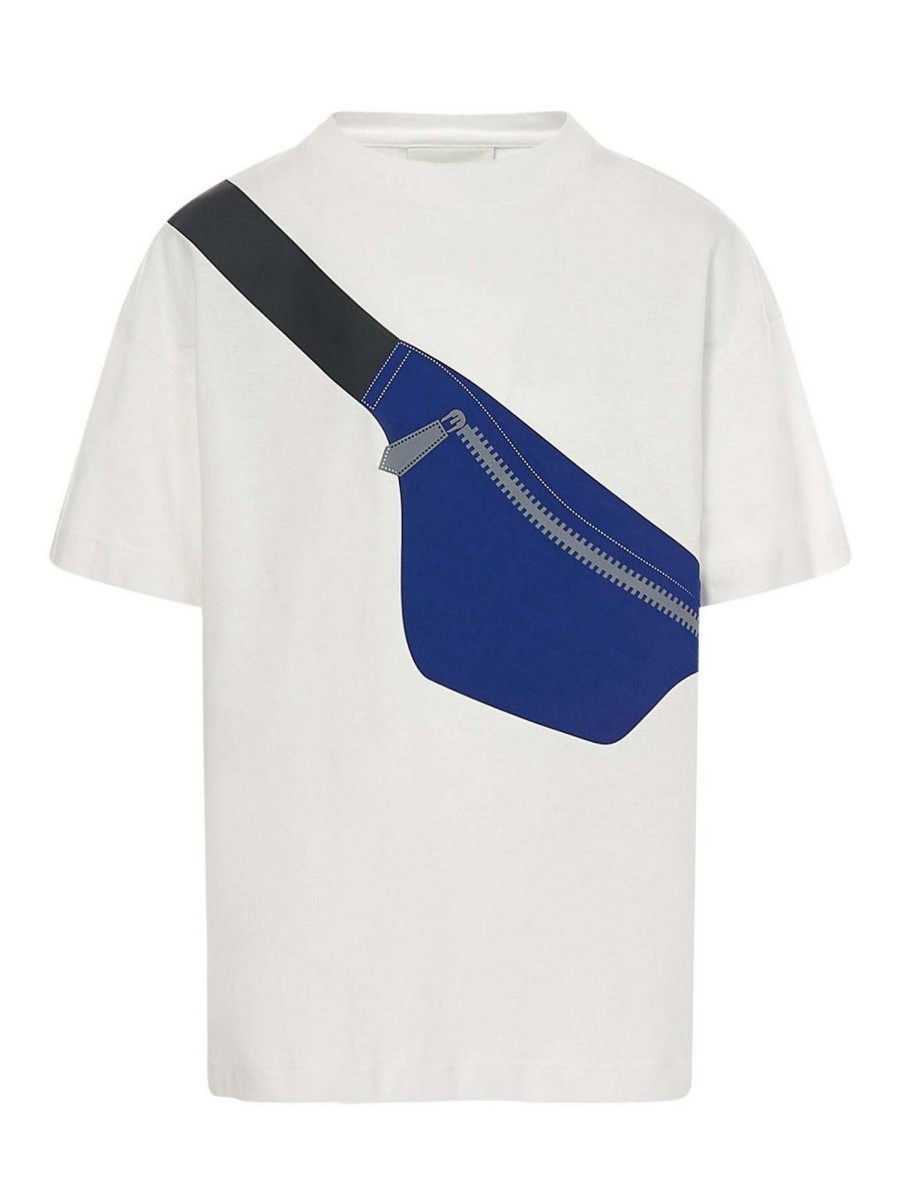 Bambino Fendi Jr | T-Shirt Bianca Con Stampa Marsupio