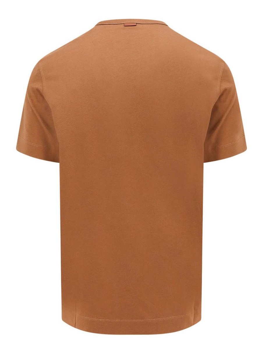 Uomo Zegna | T-Shirt In Cotone Con Logo Ricamato