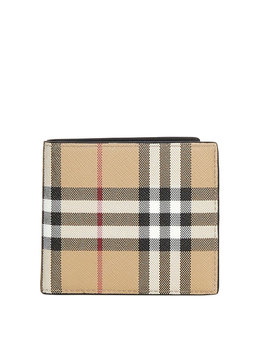 Uomo Burberry | Portafoglio Bifold Con Motivo Vintage Check