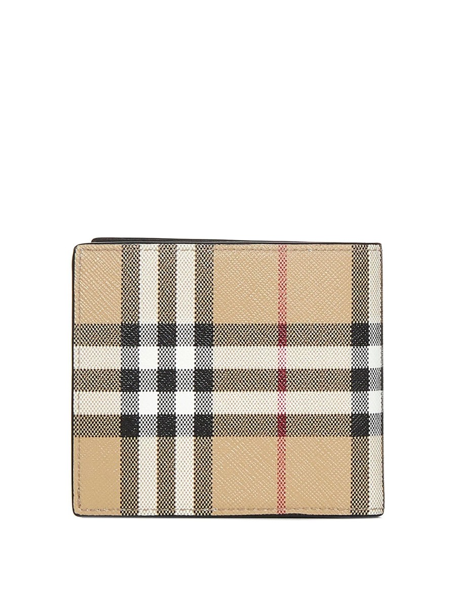 Uomo Burberry | Portafoglio Bifold Con Motivo Vintage Check