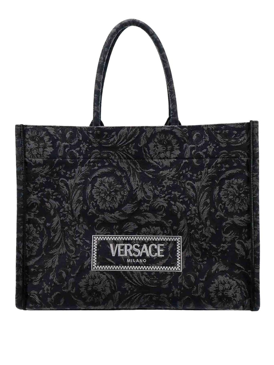 Uomo Versace | Borsa A Tracolla In Tessuto Jacquard Barocco