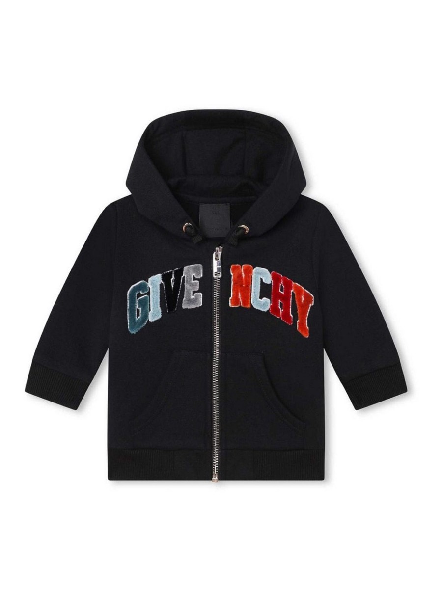 Bambino Givenchy | Felpa Con Cappuccio In Misto Cotone Nero