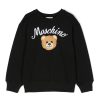 Bambino Moschino | Felpa Moschino In Cotone Nero Con Orsetto