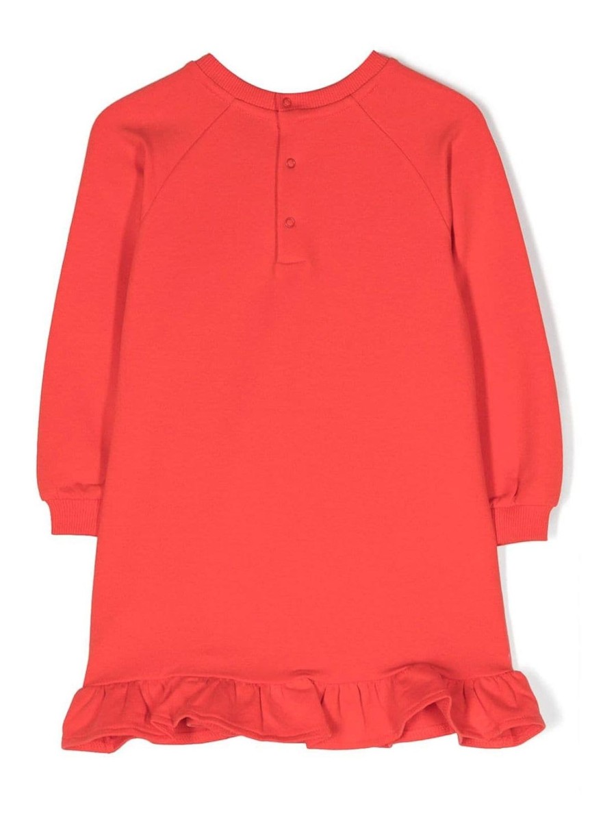 Bambino Moschino | Felpa Moschino In Cotone Con Orsetto Rosso