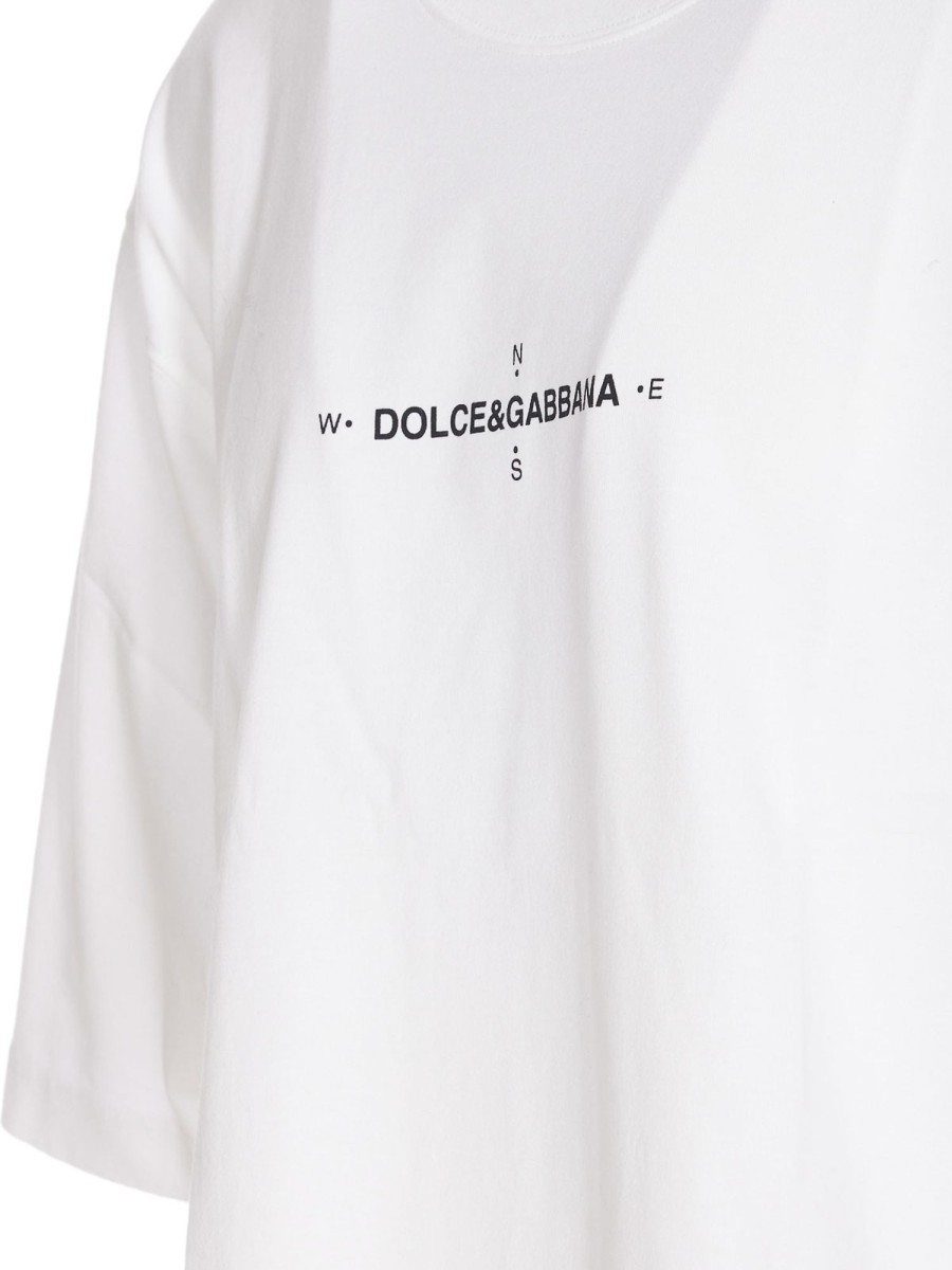 Uomo Dolce & Gabbana | T-Shirt Con Stampa Marina