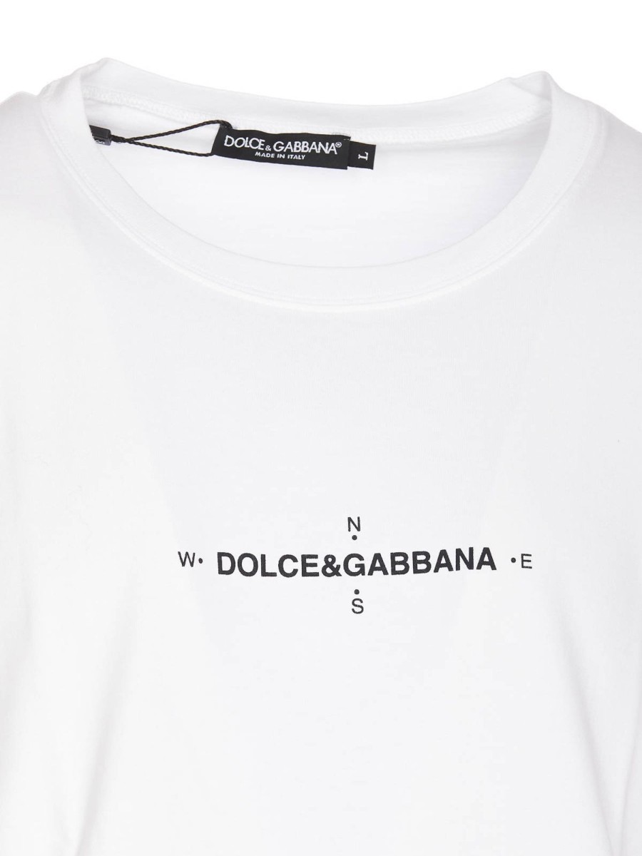 Uomo Dolce & Gabbana | T-Shirt Con Stampa Marina