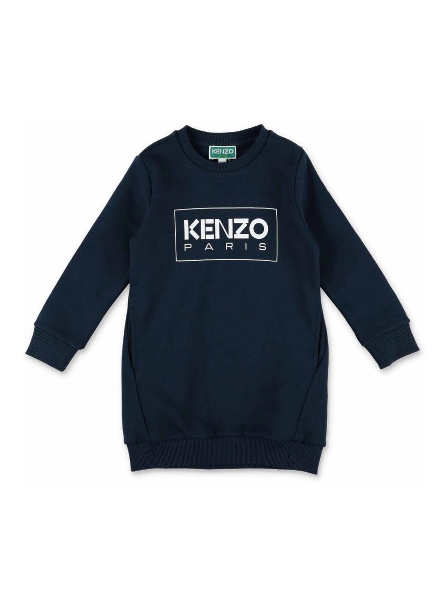 Bambino Kenzo | Felpa Kenzo Per Bambina In Cotone Blu Navy