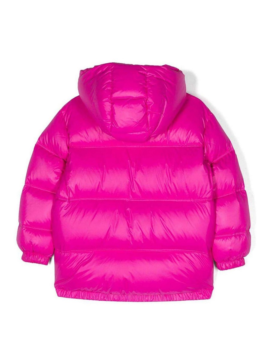 Bambino Versace | Piumino In Nylon Fucsia Fluo Con Cappuccio