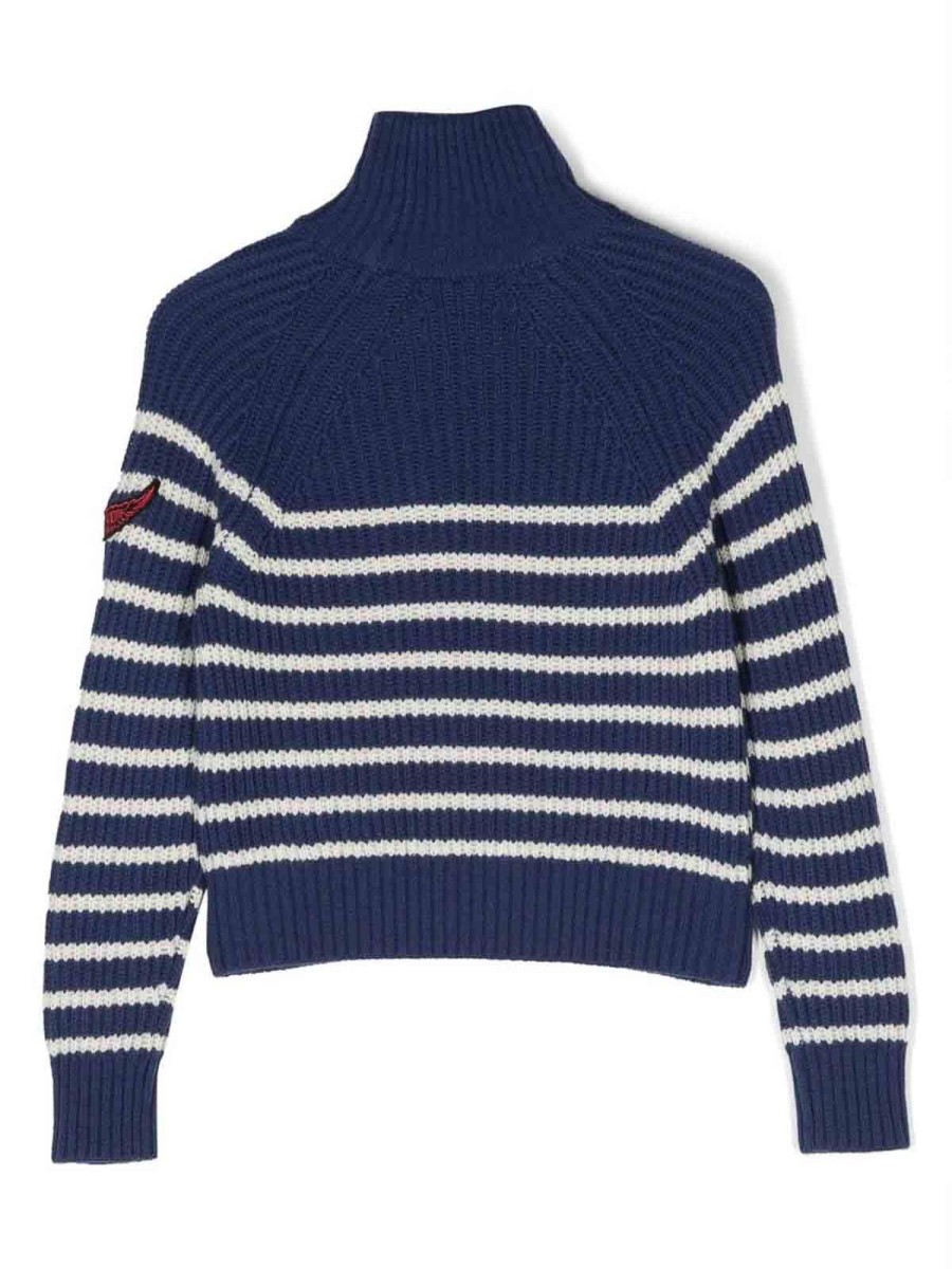 Bambino Zadig&Voltaire | Maglione Bambino Blu Zadig Voltaire