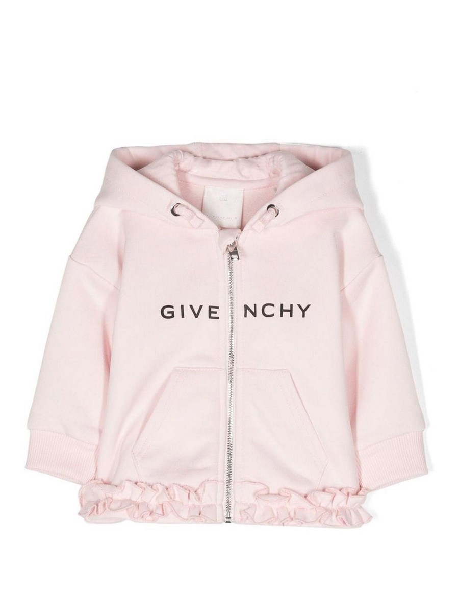 Bambino Givenchy | Felpa Givechy Di Colore Rosa In Misto Cotone