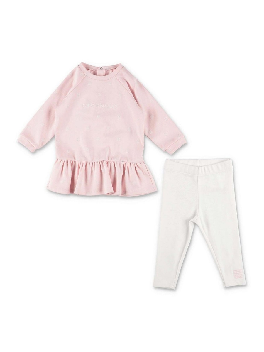 Bambino Givenchy | Completo Givenchy Vestito Rosa Leggings