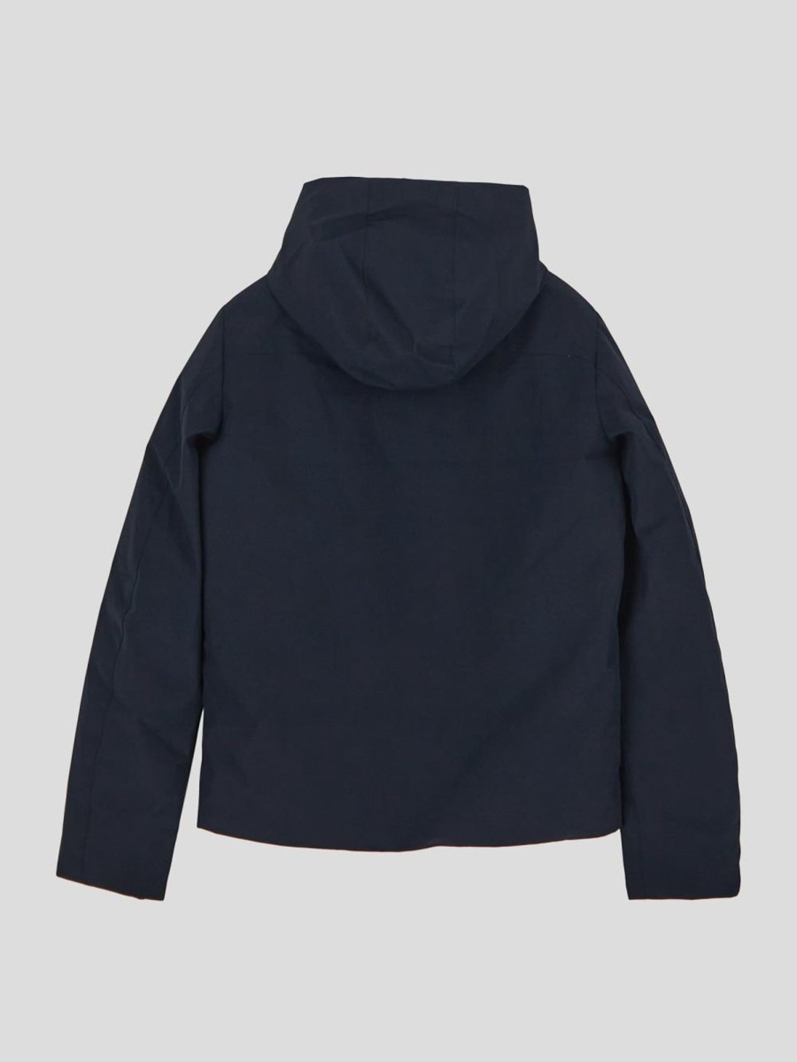 Bambino Woolrich | Giacca Blu Woolrich Kids A Maniche Lunghe