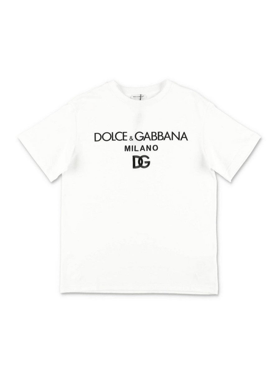 Bambino Dolce & Gabbana | T-Shirt Bambino In Cotone Bianco