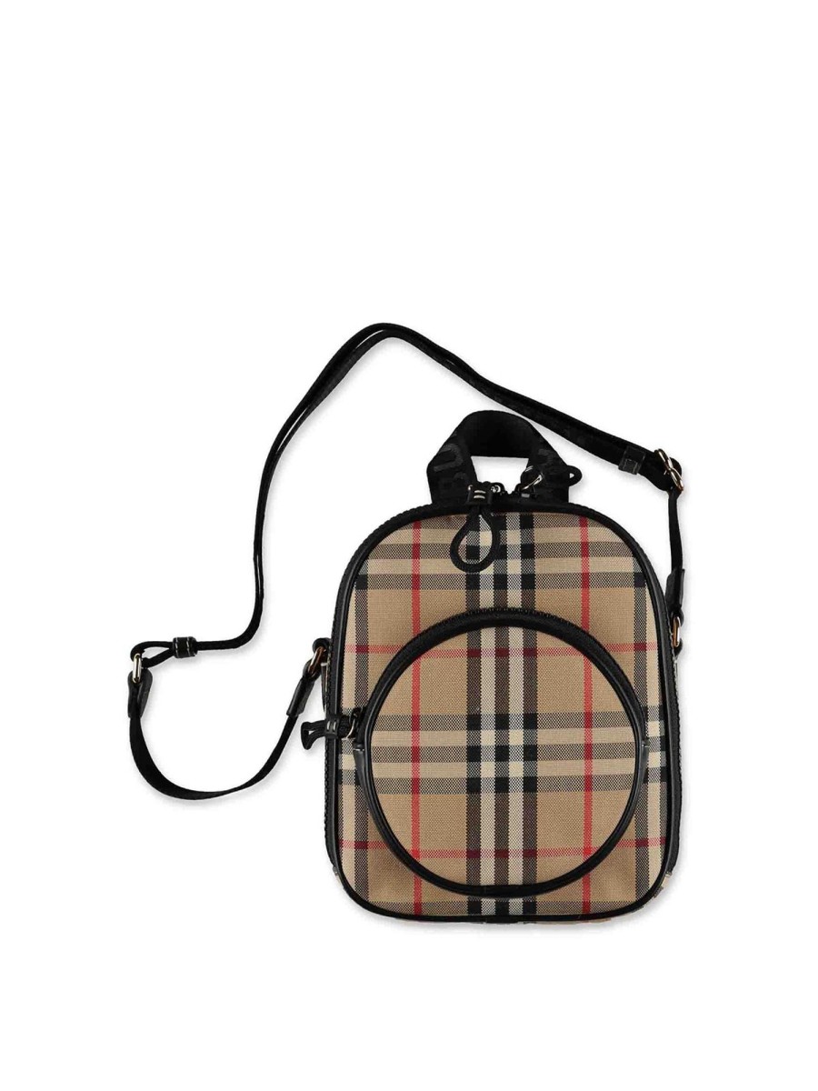 Bambino Burberry | Borsa A Tracolla In Tela Con Motivo