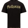 Uomo Alexander Mcqueen | T-Shirt Mcqueen In Cotone Con Graffiti