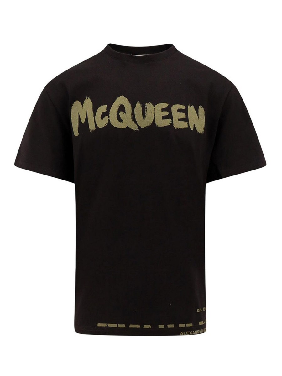 Uomo Alexander Mcqueen | T-Shirt Mcqueen In Cotone Con Graffiti