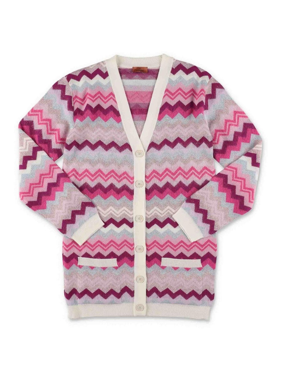 Bambino Missoni | Cardigan Missoni Per In Lana Rosa