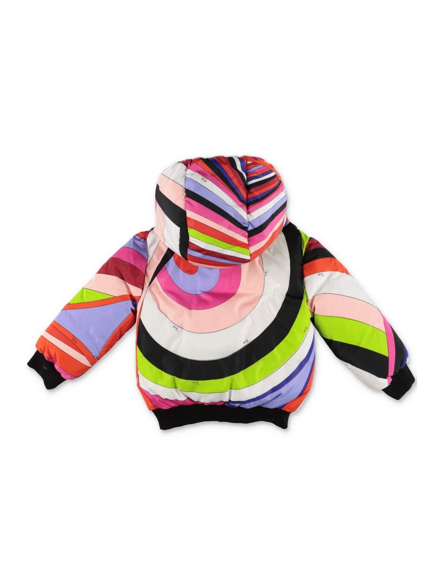 Bambino Emilio Pucci | Giacca In Piuma Di Nylon Con Stampa Astratta