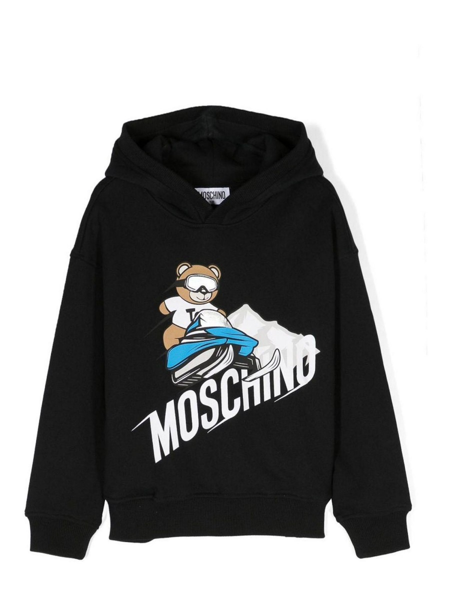 Bambino Moschino | Felpa Moschino Per Ragazzo In Cotone Nero