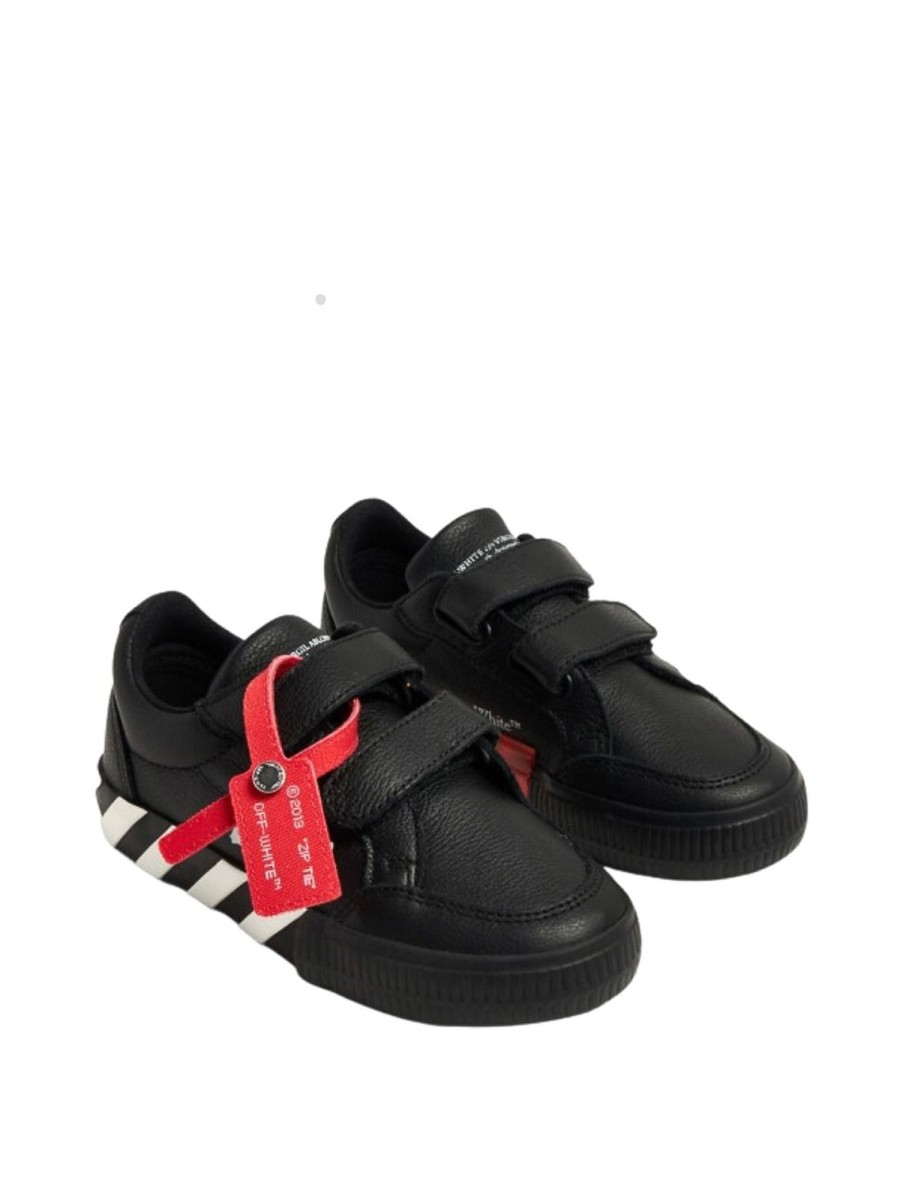 Bambino Off-White | Sneaker In Pelle Vulcanizzata Con Velcro