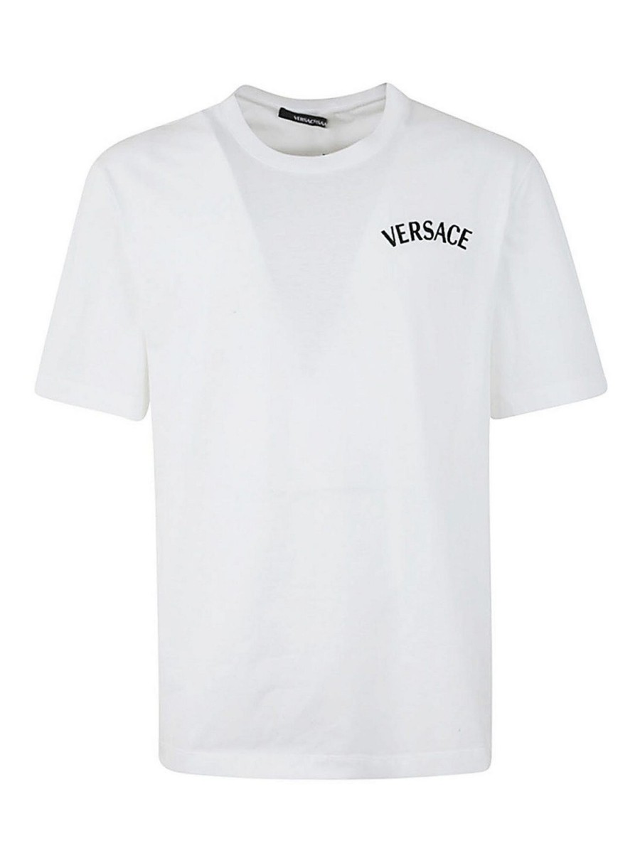 Uomo Versace | T-Shirt Con Stampa Timbro Milano