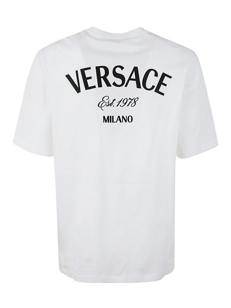 Uomo Versace | T-Shirt Con Stampa Timbro Milano