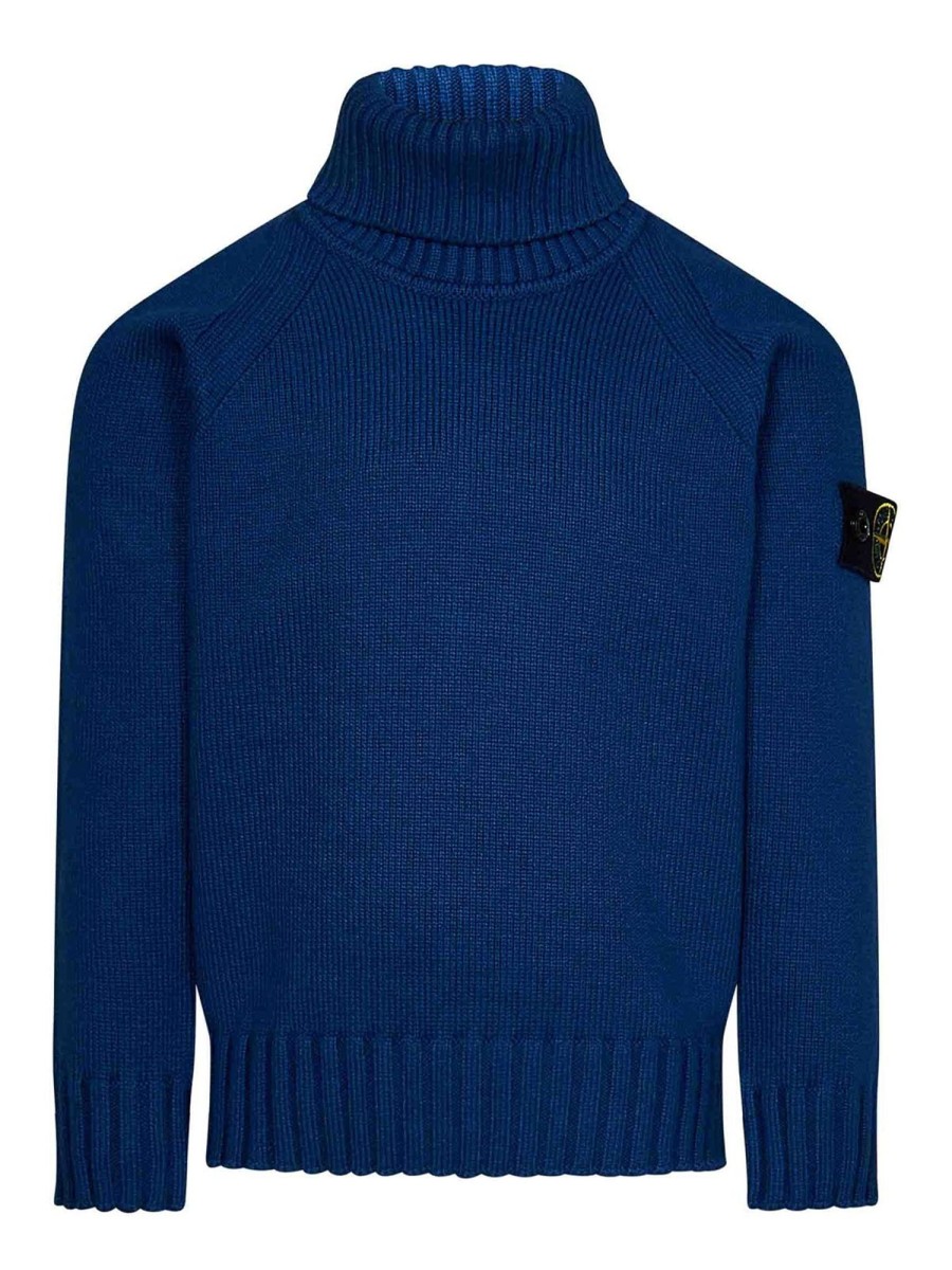 Bambino Stone Island | Maglione Dolcevita In Misto Cotone