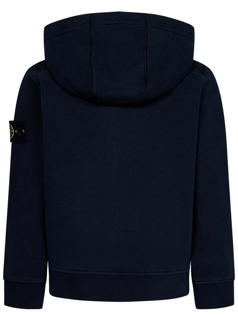 Bambino Stone Island | Felpa Con Cappuccio Con Zip