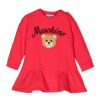 Bambino Moschino | Abito Felpa In Cotone Rosso Con Orsetto