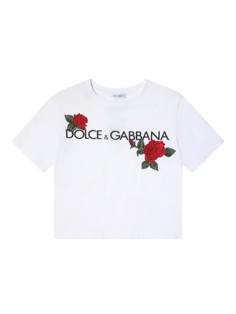 Bambino Dolce & Gabbana | Maglietta In Cotone Bianco