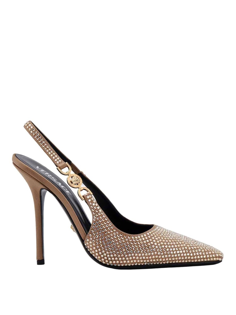 Danna Versace | Slingback In Raso Con Strass All Over