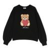 Bambino Moschino | Felpa Moschino In Cotone Nero Con Orsetto