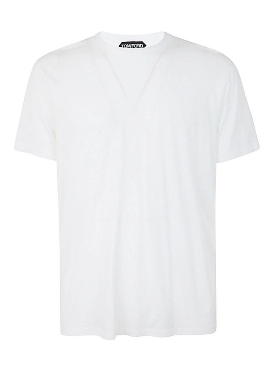 Uomo Tom Ford | T-Shirt Girocollo Tagliata E Cucita