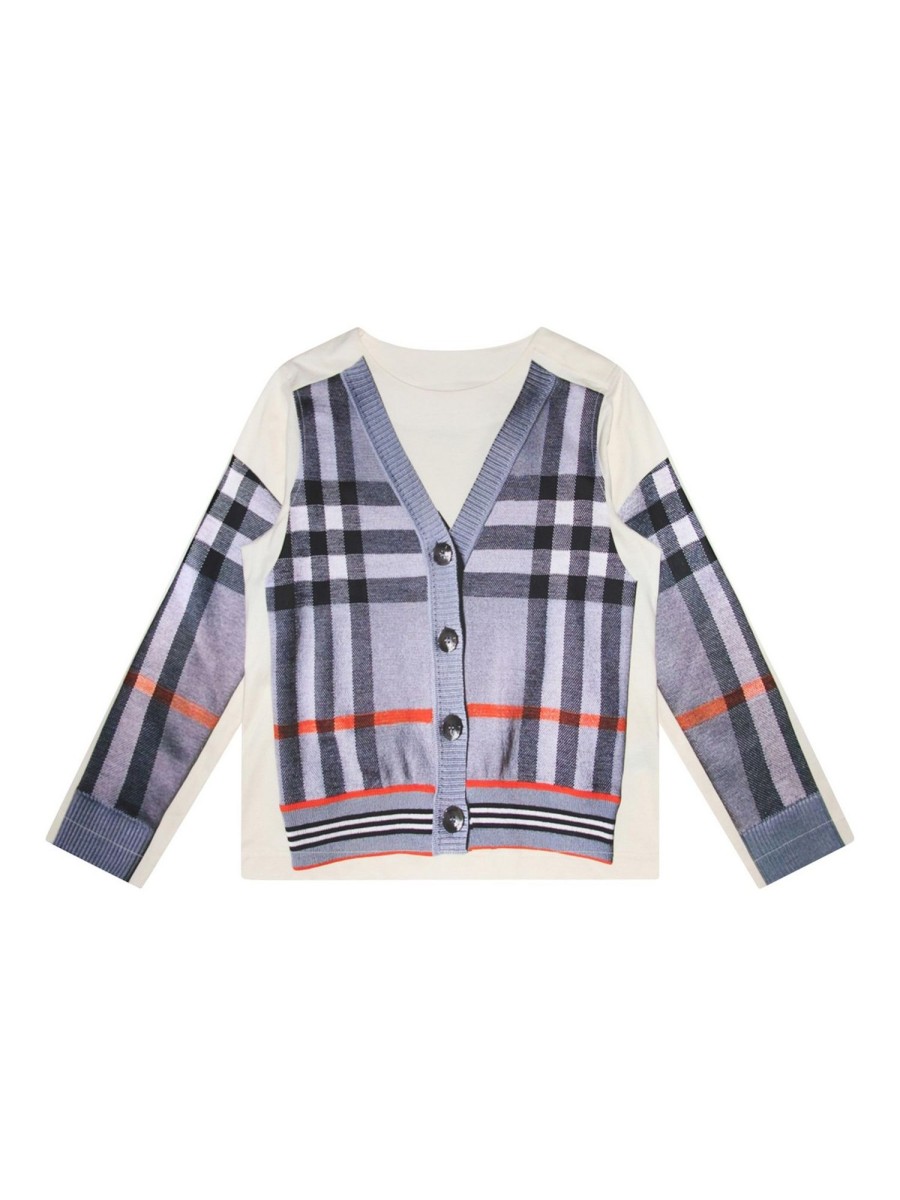 Bambino Burberry | Cardigan In Cotone Color Crema Chiaro