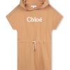 Bambino Chloe' | Felpa In Cotone Beige Con Cappuccio