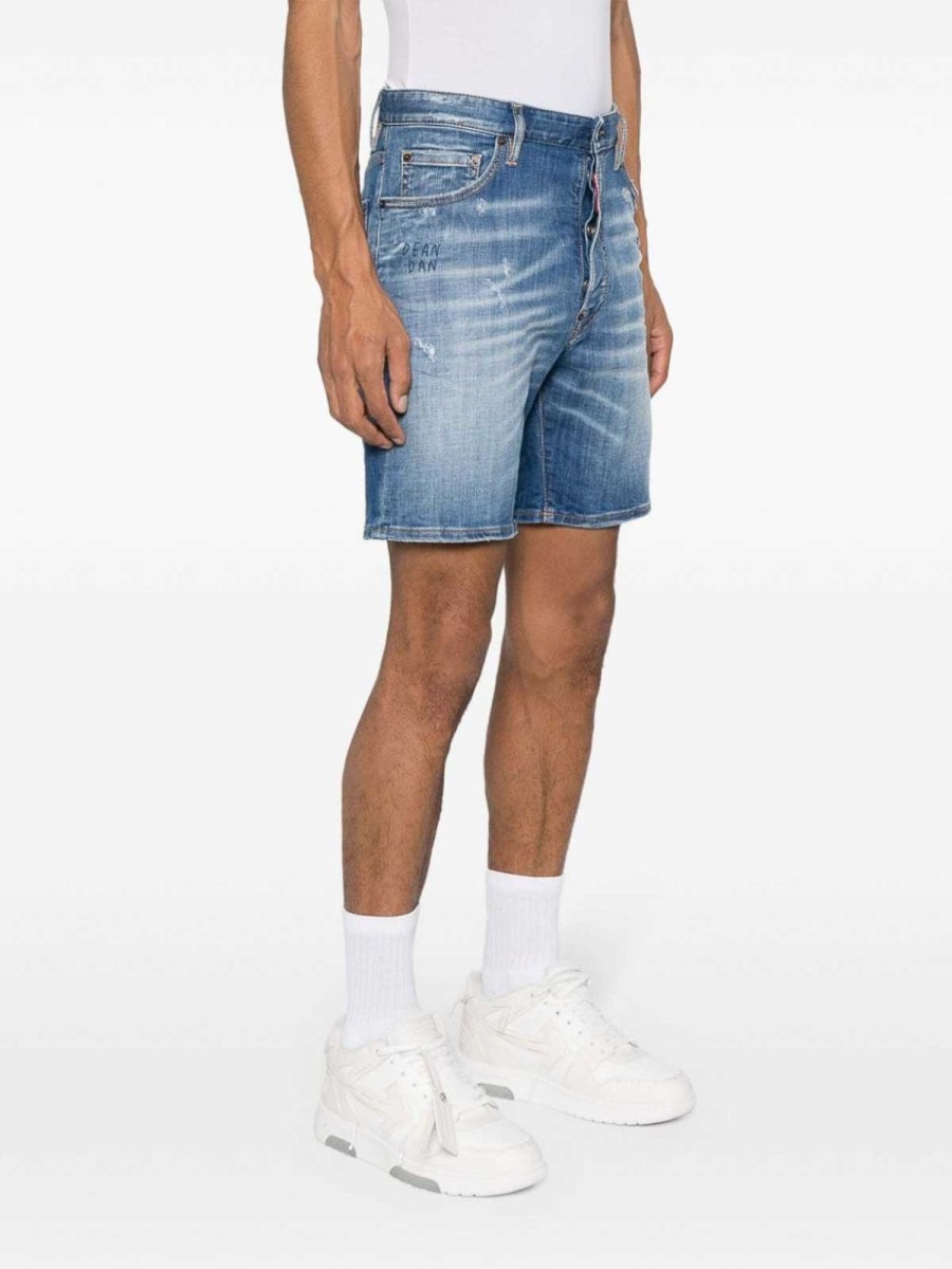 Uomo Dsquared2 | Shorts In Denim Marino