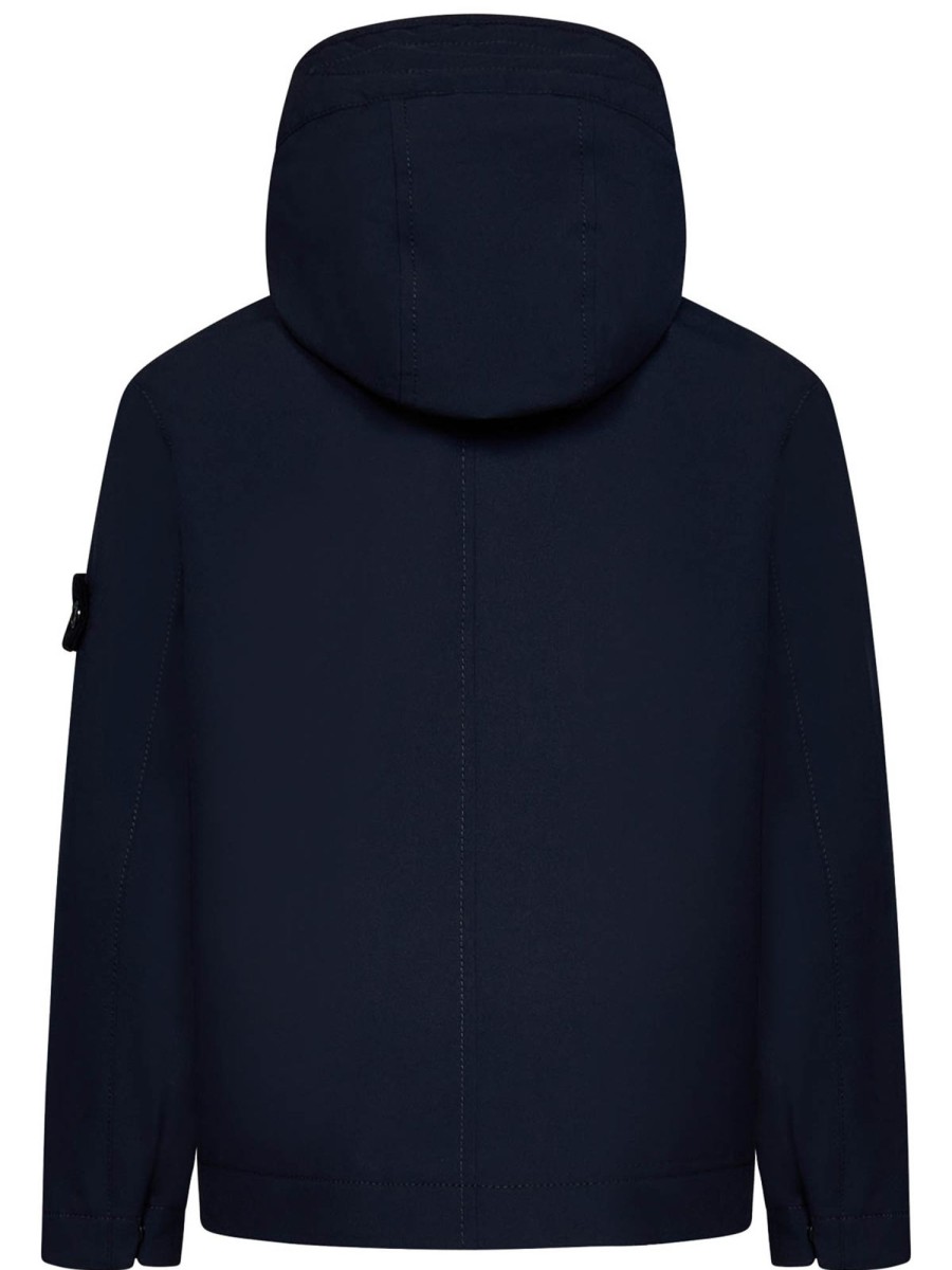 Bambino Stone Island | Giacca Con Cappuccio Blu Navy Per Ragazzi