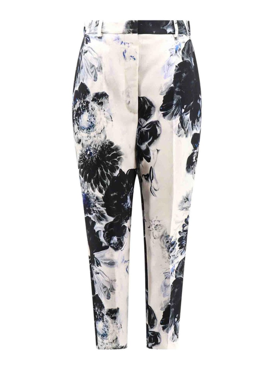 Danna Alexander Mcqueen | Pantalone In Viscosa Con Stampa Floreale