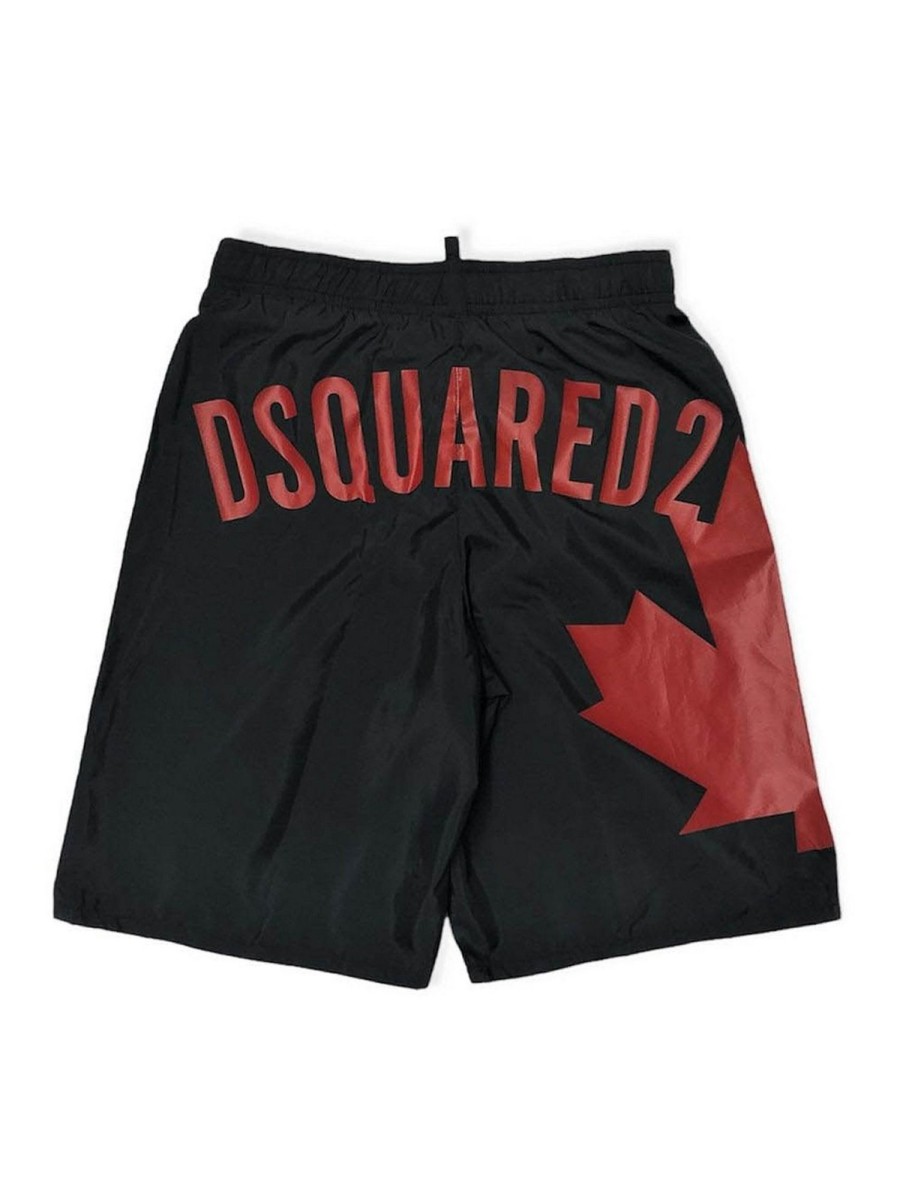 Bambino Dsquared2 | Boxer Mare Stampa Foglia