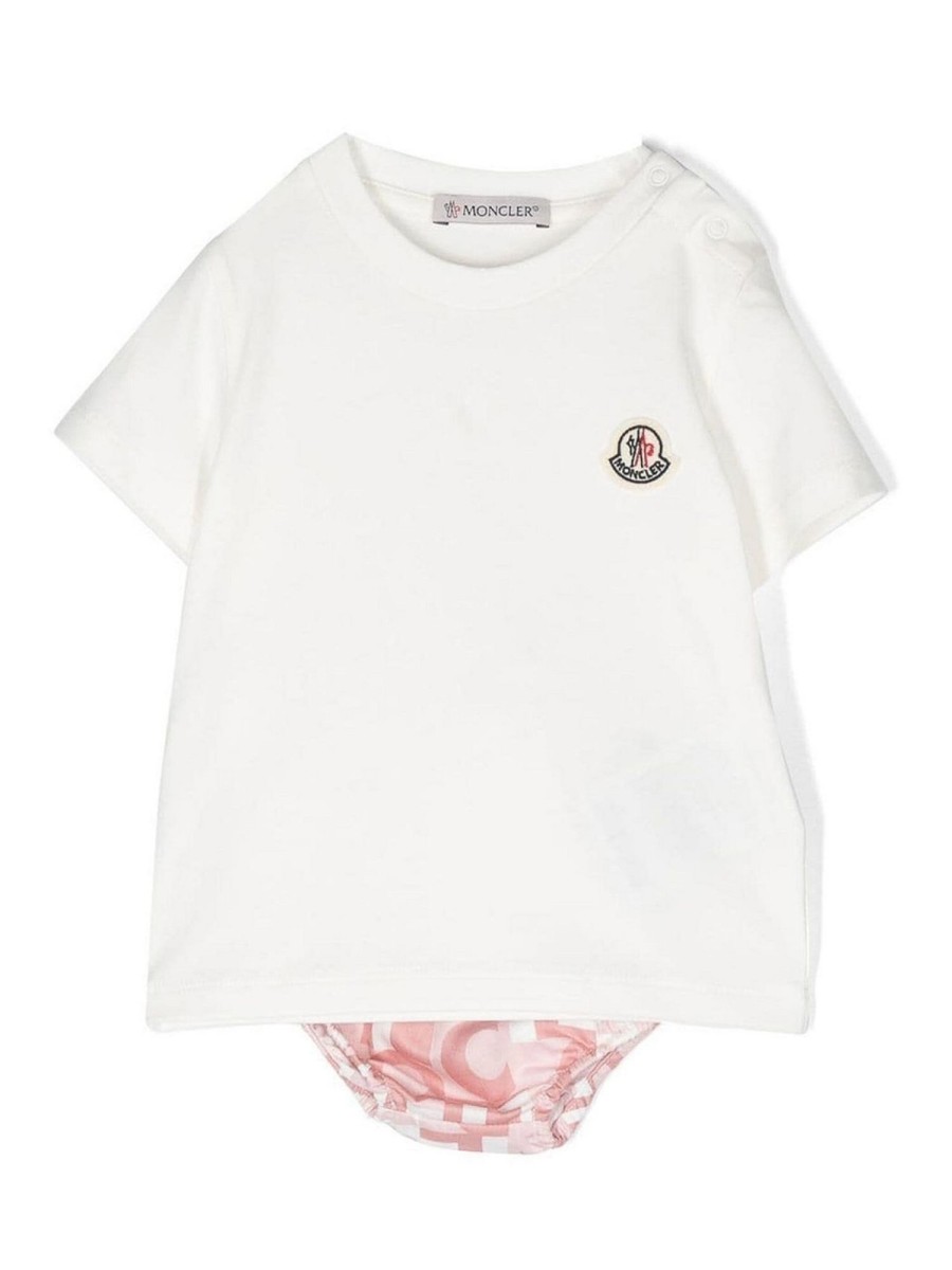 Bambino Moncler Jr | Completo Da Neonato Con Stampa Monogramma