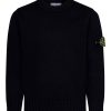 Bambino Stone Island | Maglione Da Ragazzo In Misto Cotone Blu Navy