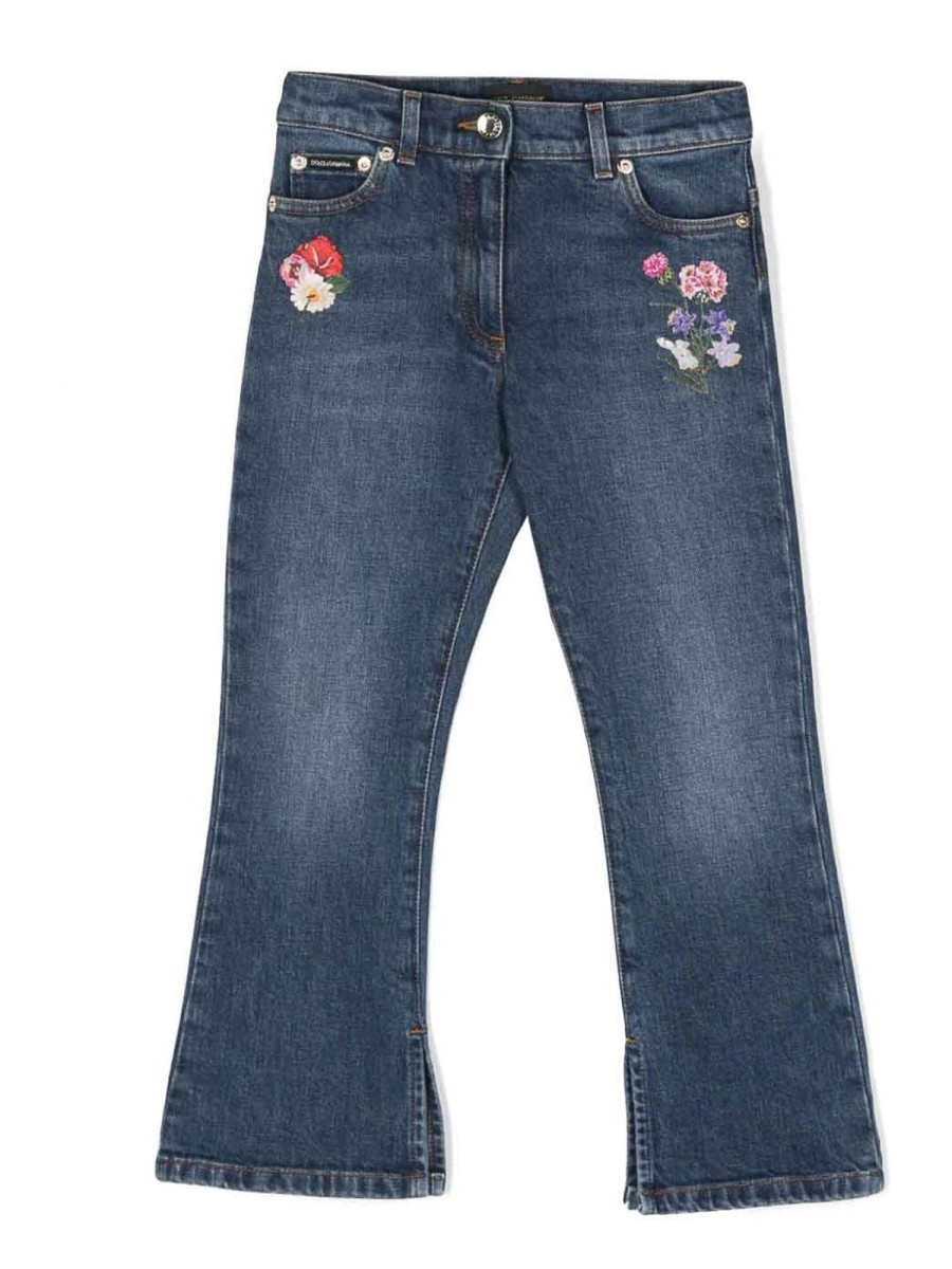 Bambino Dolce & Gabbana | Jeans Con Ricami Floreali