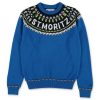 Bambino Mc2 Saint Barth | Maglione Lavorato A Maglia Blu Per Ragazzo